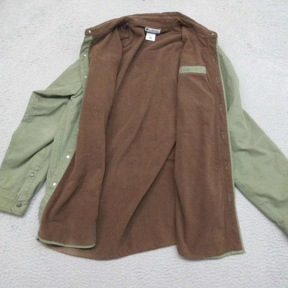 Columbia Chore Coat Jacket Mens XL Green Canvas Fleece Lined Shacket Outdoor